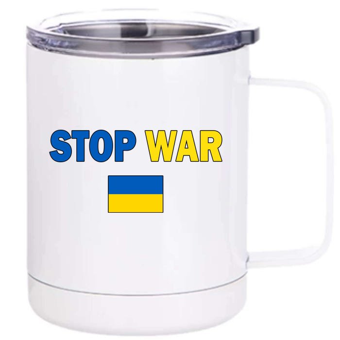 Support Ukraine Flag Stop War Front & Back 12oz Stainless Steel Tumbler Cup