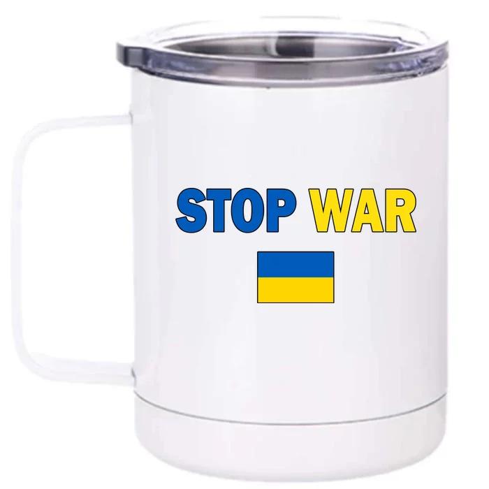 Support Ukraine Flag Stop War Front & Back 12oz Stainless Steel Tumbler Cup