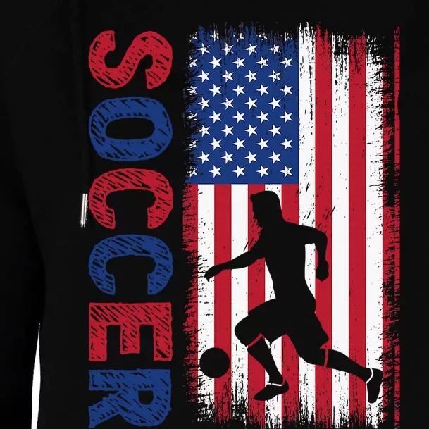 Soccer usa flag for soccer lover Womens Funnel Neck Pullover Hood