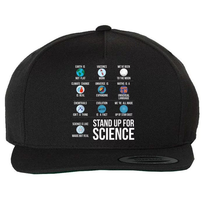 Stand Up For Science Wool Snapback Cap