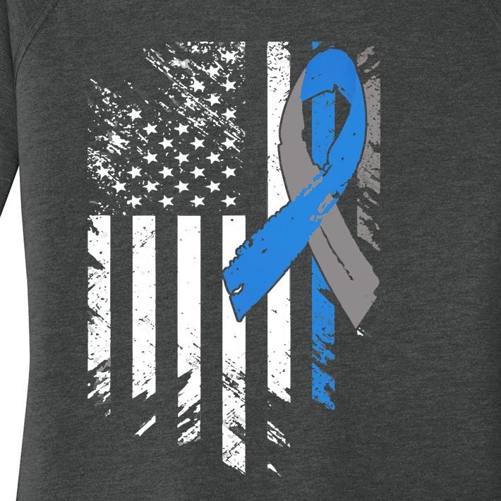 Support USA Flag Diabetes Type 1 Awareness Family Women’s Perfect Tri Tunic Long Sleeve Shirt