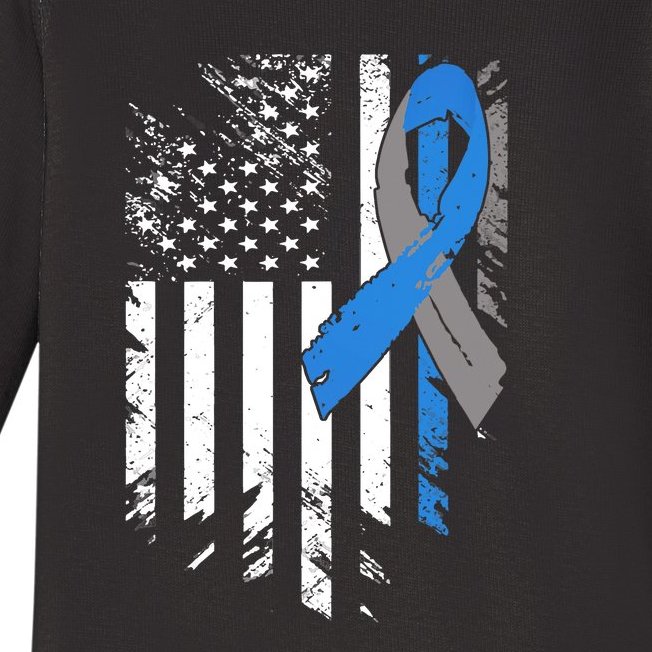 Support USA Flag Diabetes Type 1 Awareness Family Baby Long Sleeve Bodysuit