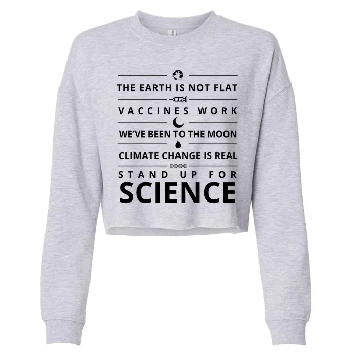 Stand Up For Science Quote Cropped Pullover Crew