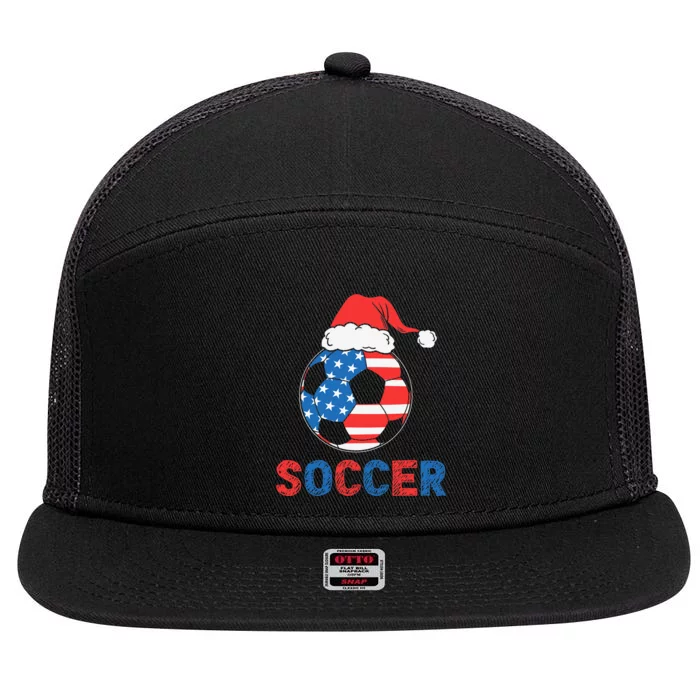 Soccer Usa Flag For Soccer Lover Christmas Gift 7 Panel Mesh Trucker Snapback Hat