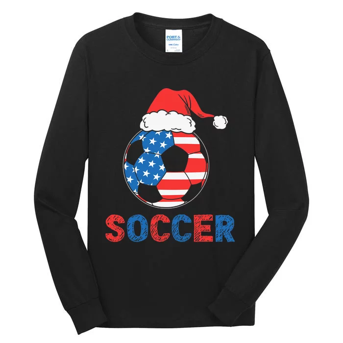 Soccer Usa Flag For Soccer Lover Christmas Gift Tall Long Sleeve T-Shirt