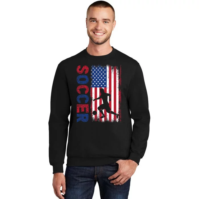 Soccer Usa Flag For Soccer Lover Gift Tall Sweatshirt