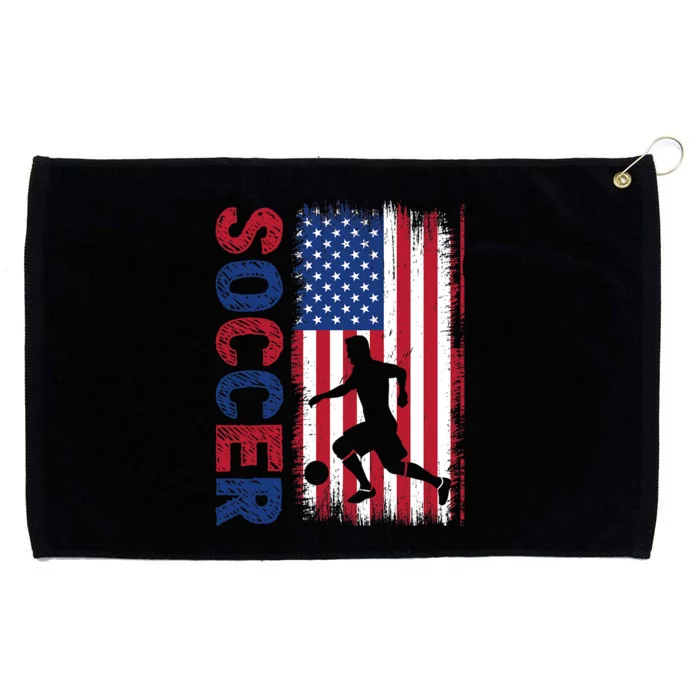 Soccer Usa Flag For Soccer Lover Gift Grommeted Golf Towel