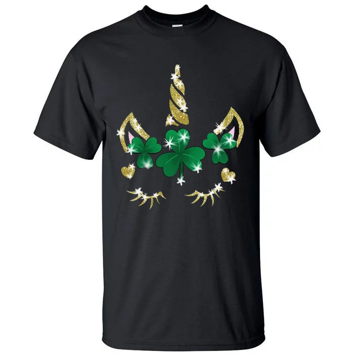 Sarcastic Unicorn Face Print Cute Saint Patrick's Day Tall T-Shirt