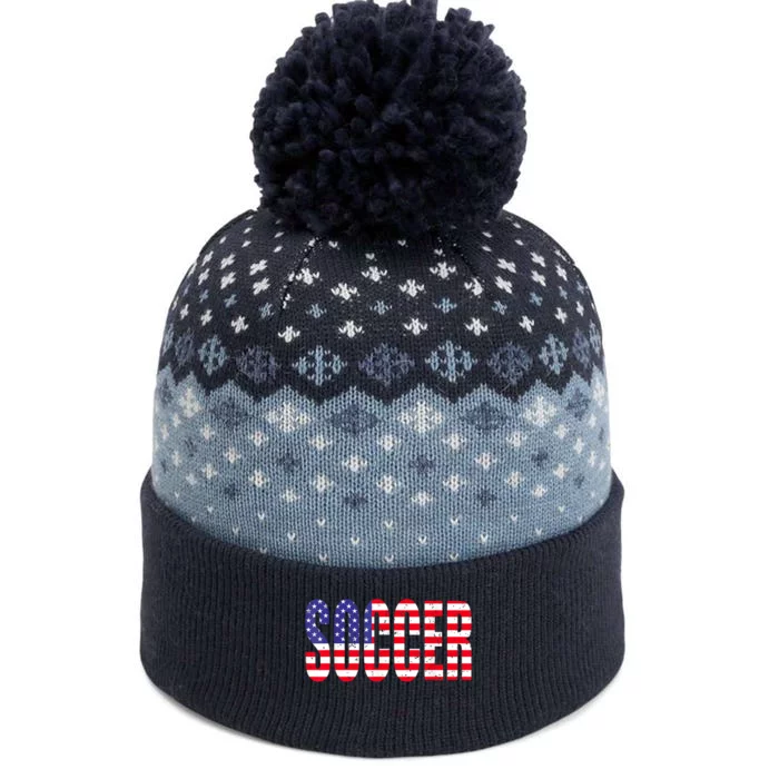 Soccer USA Flag For Soccer Lover Man Woman The Baniff Cuffed Pom Beanie