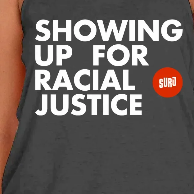 Showing Up For Racial Justice Women's Knotted Racerback Tank