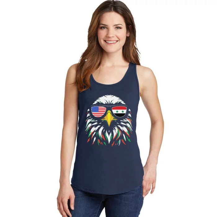 Syria Usa Flag Half Syrian American Patriotic Eagle Ladies Essential Tank