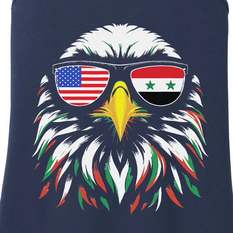 Syria Usa Flag Half Syrian American Patriotic Eagle Ladies Essential Tank