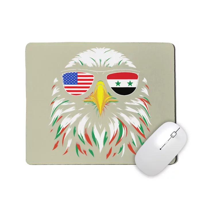 Syria Usa Flag Half Syrian American Patriotic Eagle Mousepad