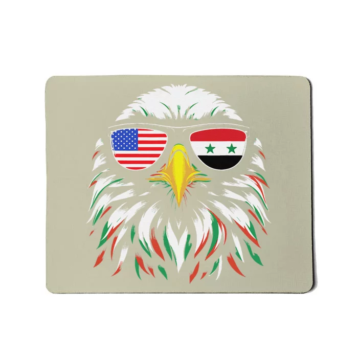 Syria Usa Flag Half Syrian American Patriotic Eagle Mousepad