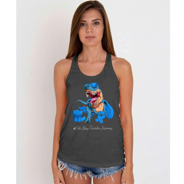 Speaking Up For Those Who Cant CHILDABUSEAWARENESS Women's Knotted Racerback Tank