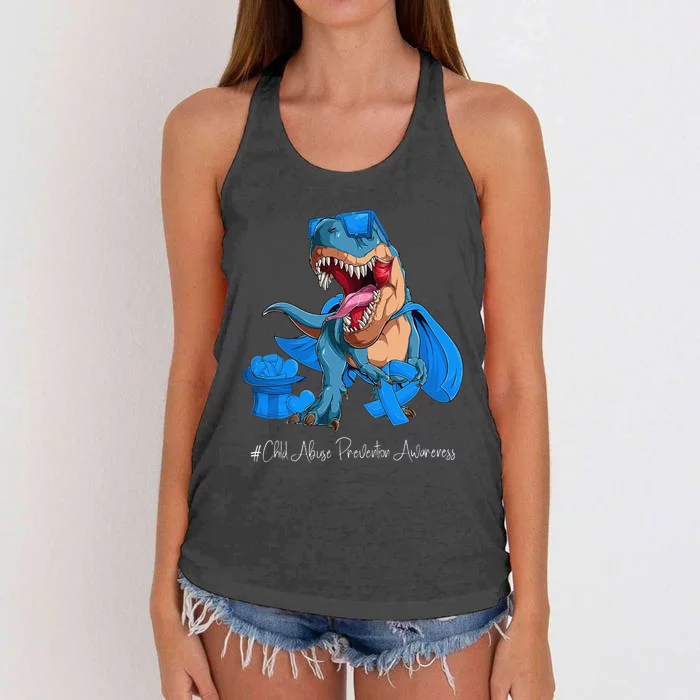 Speaking Up For Those Who Cant CHILDABUSEAWARENESS Women's Knotted Racerback Tank