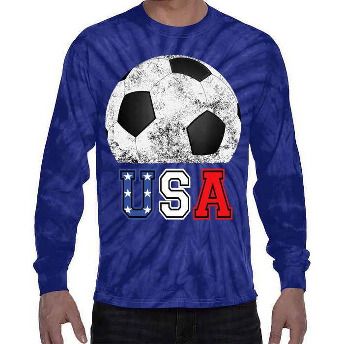 Soccer USA Football Soccer Ball Tie-Dye Long Sleeve Shirt