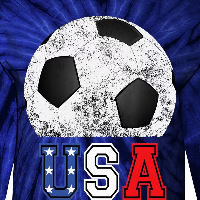 Soccer USA Football Soccer Ball Tie-Dye Long Sleeve Shirt