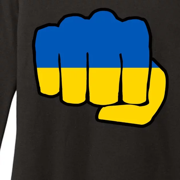 Support Ukraine Flag Fist Womens CVC Long Sleeve Shirt