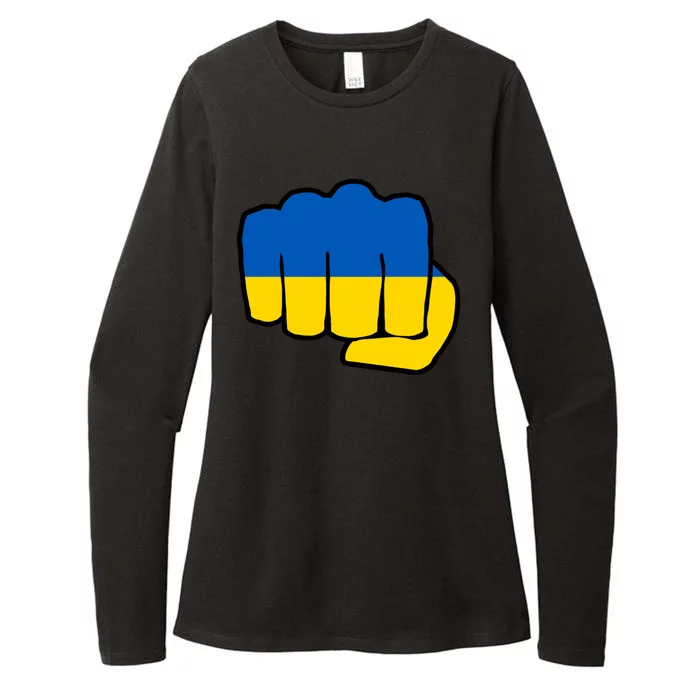 Support Ukraine Flag Fist Womens CVC Long Sleeve Shirt