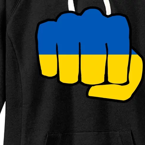 Support Ukraine Flag Fist Women's Fleece Hoodie