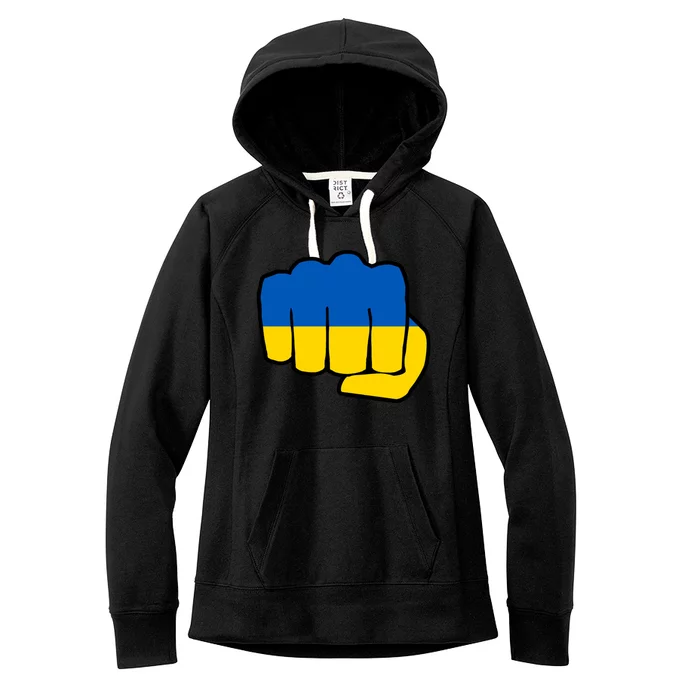 Support Ukraine Flag Fist Women's Fleece Hoodie