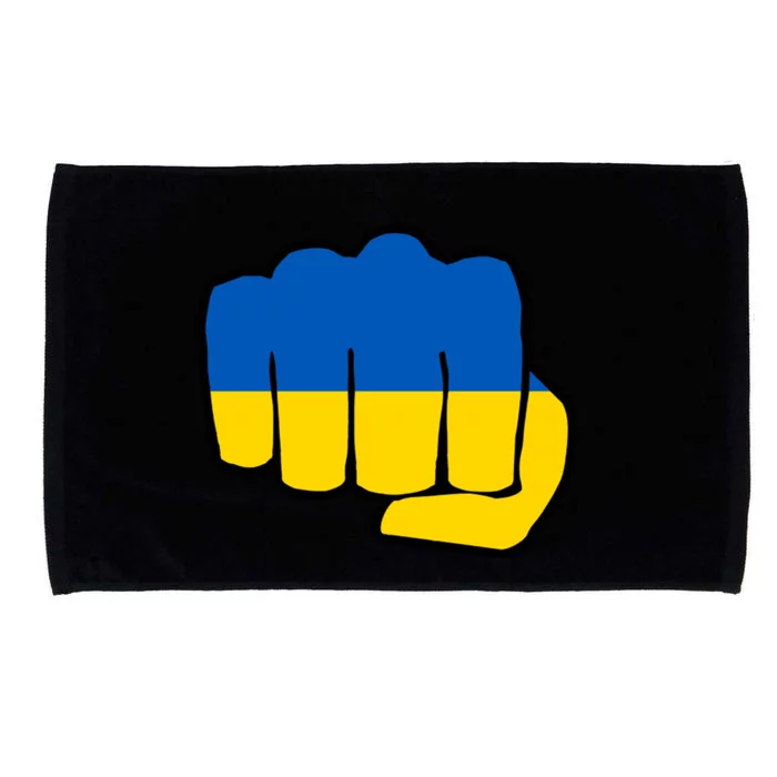 Support Ukraine Flag Fist Microfiber Hand Towel