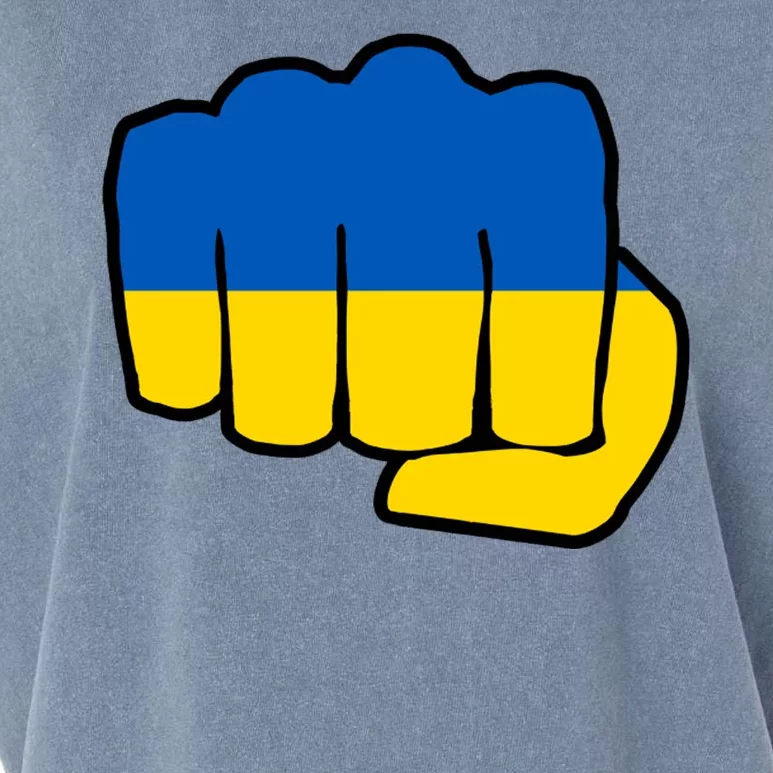 Support Ukraine Flag Fist Garment-Dyed Women's Muscle Tee