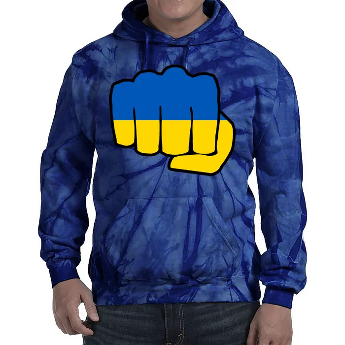 Support Ukraine Flag Fist Tie Dye Hoodie