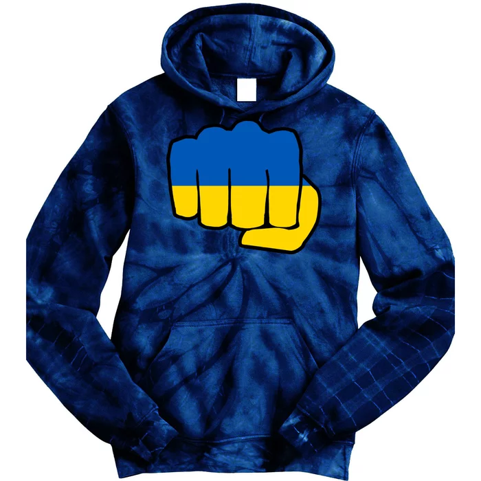 Support Ukraine Flag Fist Tie Dye Hoodie