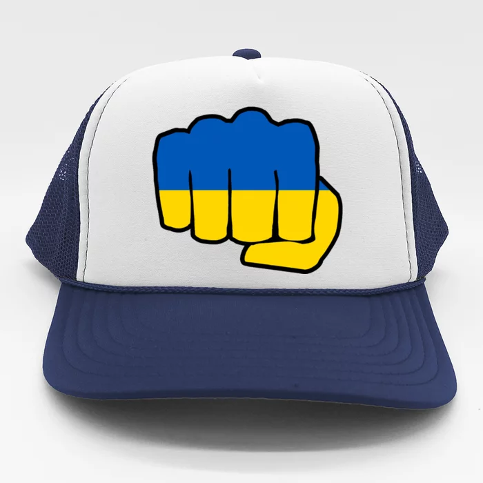 Support Ukraine Flag Fist Trucker Hat