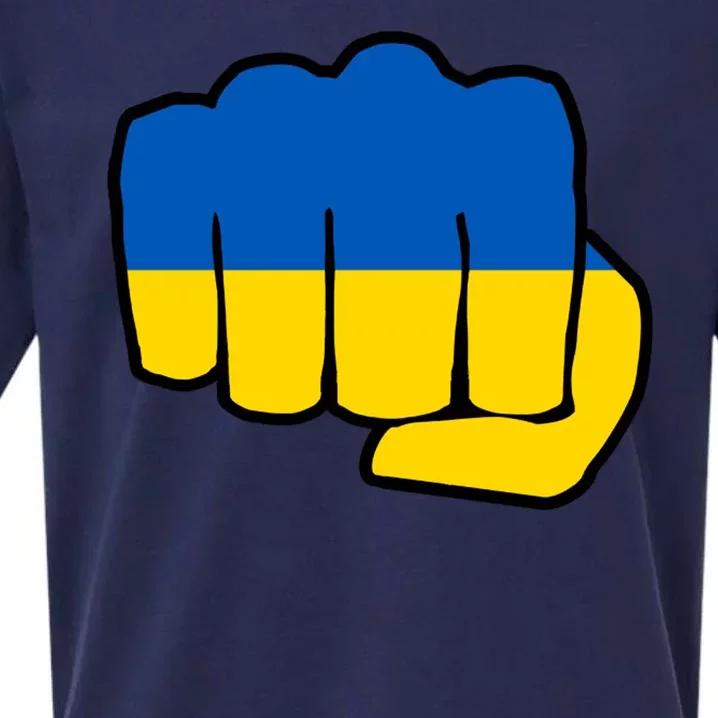 Support Ukraine Flag Fist Sueded Cloud Jersey T-Shirt