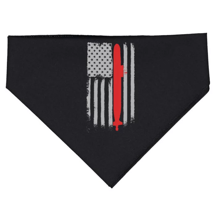 Submarine Usa Flag Gift For Submariner USA-Made Doggie Bandana