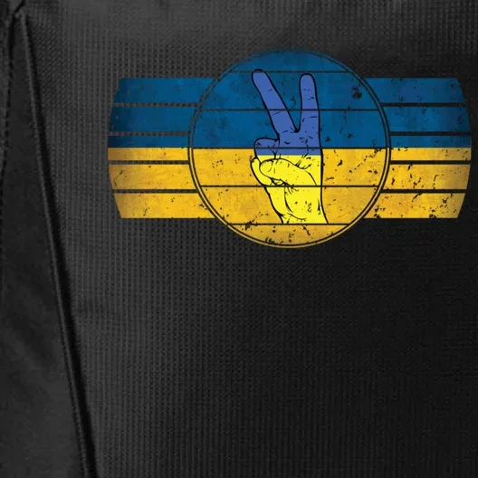 Support Ukrainian Flag Peace And Love I Stand With Ukraine Gift City Backpack