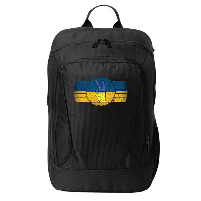 Support Ukrainian Flag Peace And Love I Stand With Ukraine Gift City Backpack