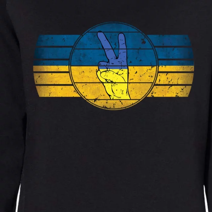 Support Ukrainian Flag Peace And Love I Stand With Ukraine Gift Womens California Wash Sweatshirt