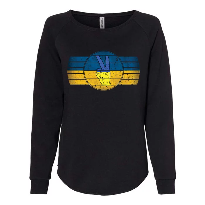 Support Ukrainian Flag Peace And Love I Stand With Ukraine Gift Womens California Wash Sweatshirt