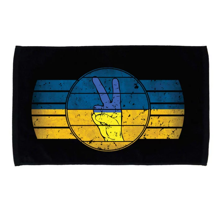 Support Ukrainian Flag Peace And Love I Stand With Ukraine Gift Microfiber Hand Towel