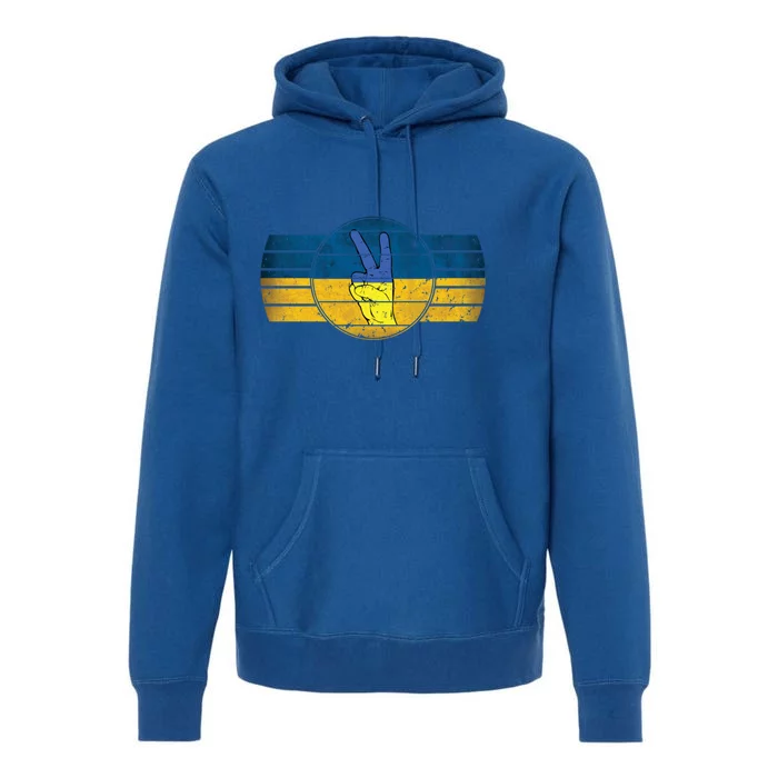 Support Ukrainian Flag Peace And Love I Stand With Ukraine Gift Premium Hoodie