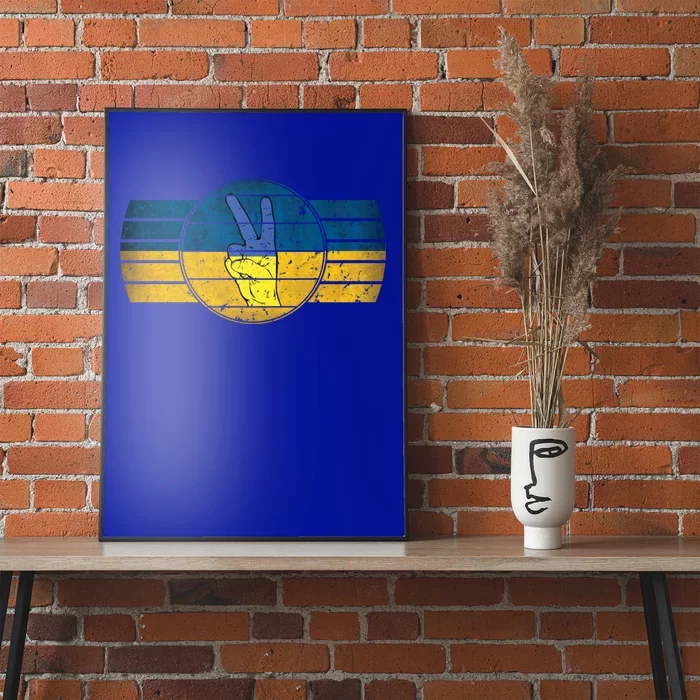 Support Ukrainian Flag Peace And Love I Stand With Ukraine Gift Poster