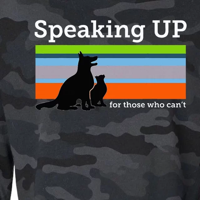 Speaking Up For Those Who CanT Stop Animal Abuse Awareness Cropped Pullover Crew