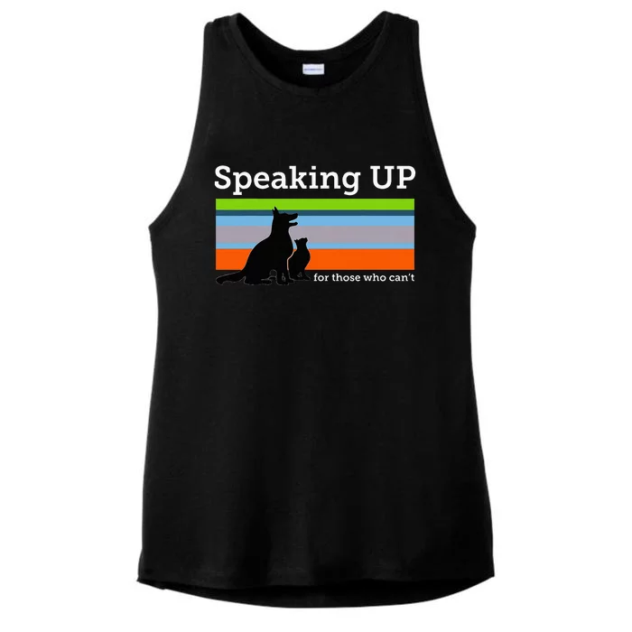 Speaking Up For Those Who CanT Stop Animal Abuse Awareness Ladies Tri-Blend Wicking Tank