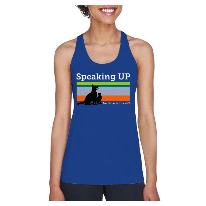 Speaking Up For Those Who CanT Stop Animal Abuse Awareness Women's Racerback Tank