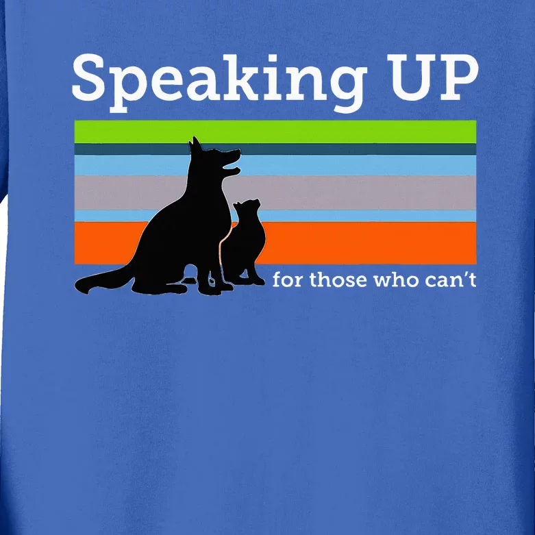 Speaking Up For Those Who CanT Stop Animal Abuse Awareness Kids Long Sleeve Shirt