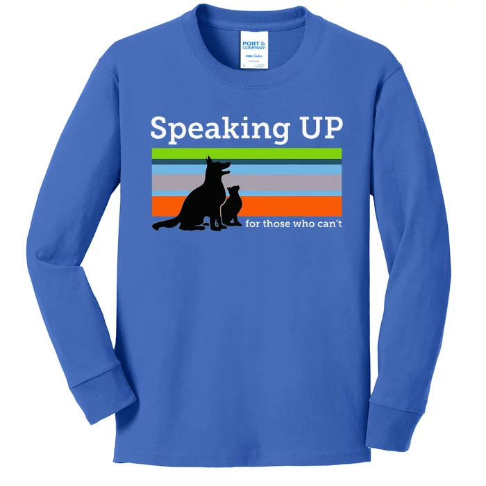 Speaking Up For Those Who CanT Stop Animal Abuse Awareness Kids Long Sleeve Shirt