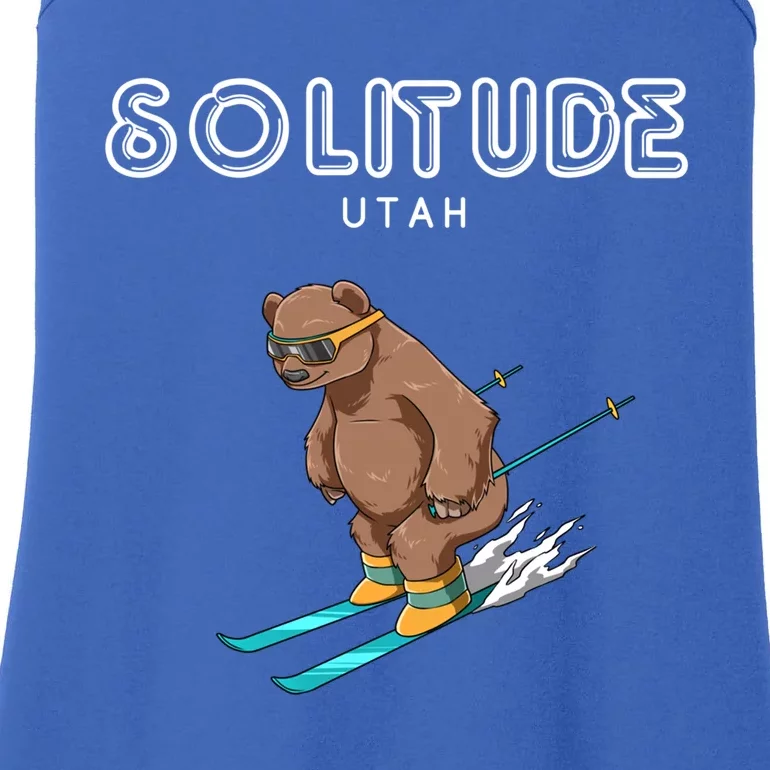 Solitude Utah Funny Ski Grizzly Bear Gift Ladies Essential Tank