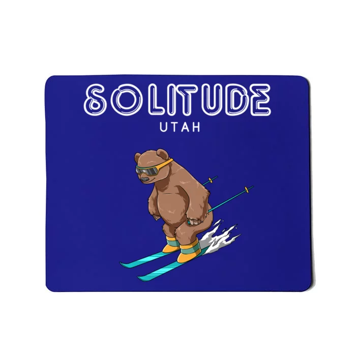 Solitude Utah Funny Ski Grizzly Bear Gift Mousepad