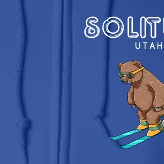 Solitude Utah Funny Ski Grizzly Bear Gift Full Zip Hoodie