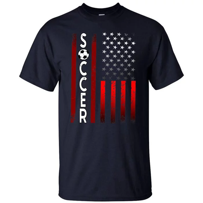 Soccer USA Flag Futbol Ball Sport Player Tall T-Shirt