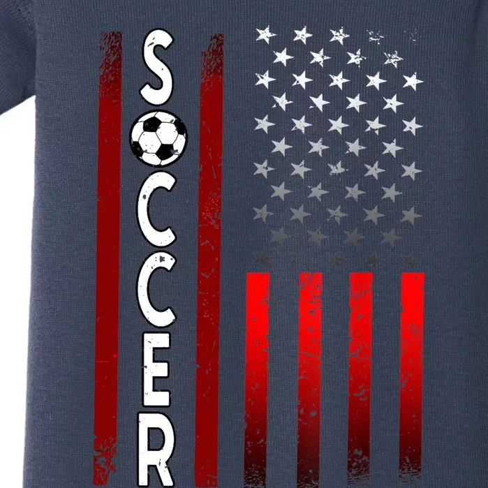 Soccer USA Flag Futbol Ball Sport Player Baby Bodysuit